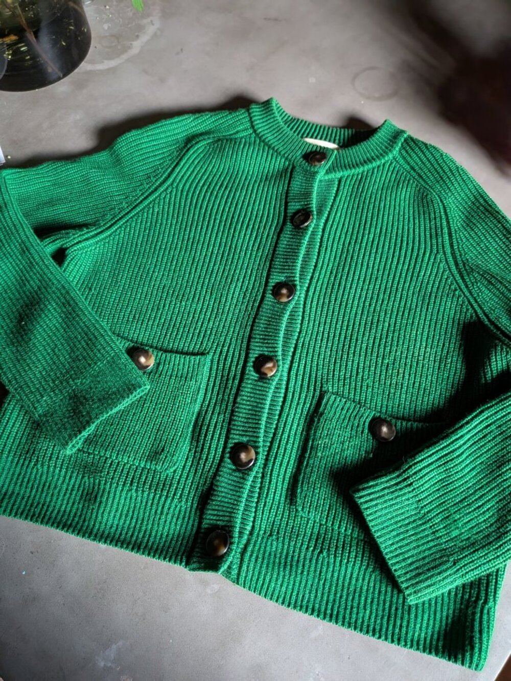 Sézane Madeline Cardigan | Green - Picture 9 of 16